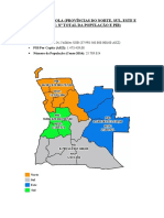 Mapa das províncias de Angola com PIB e população por região