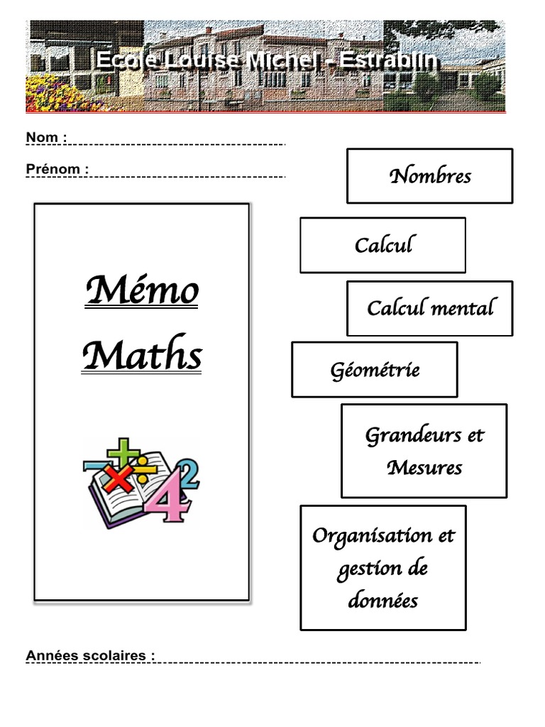 Mémo de Mathématiques CM1-CM2 | PDF | Multiplication | Division