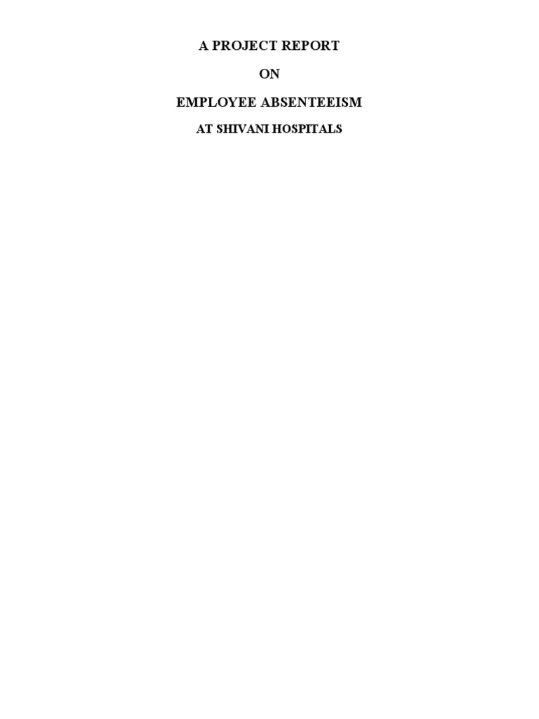 Employee Absenteeism Analysis Report | PDF | Human Nature ...