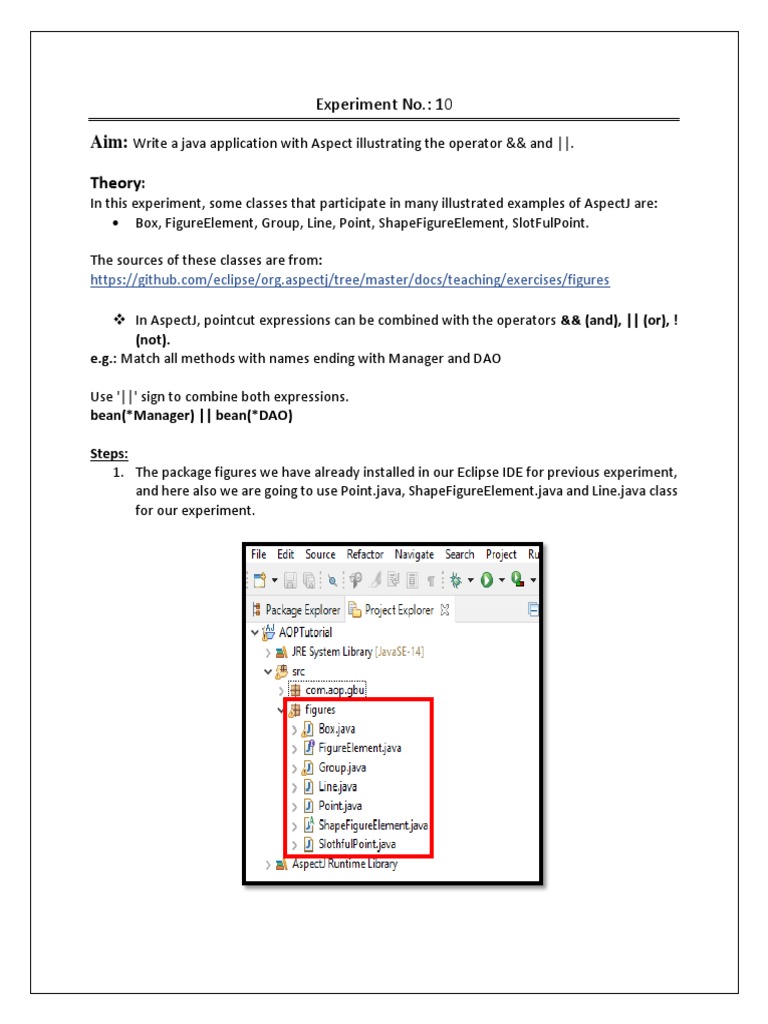 Java AspectJ Operators Example | PDF