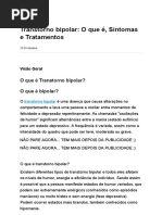 Transtorno bipolar  O que é, Sintomas e Tratamentos