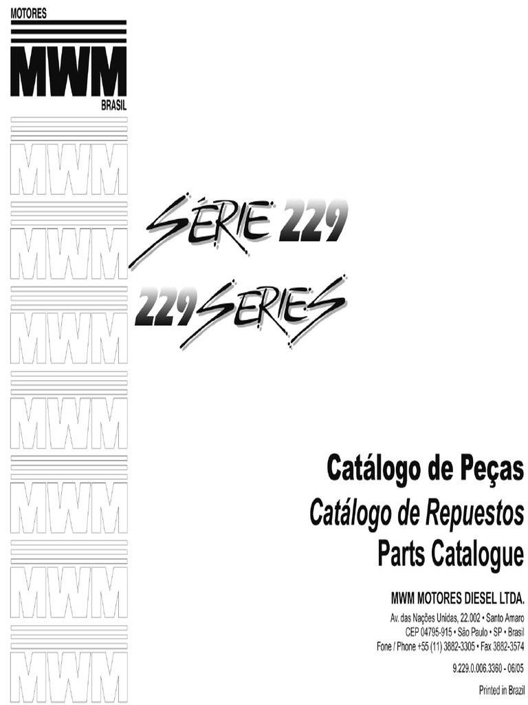 Catálogo de Peças Do Motor MWM 229 PDF | PDF | Propulsão | Componentes