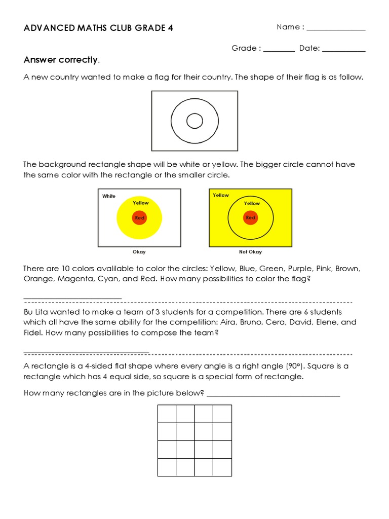 Grade 4 Advanced Maths Problems | PDF