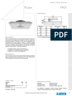 Perforated Diffuser PKA: Dimensions