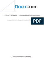 Eco201 Cheatsheet Summary Managerial Economics