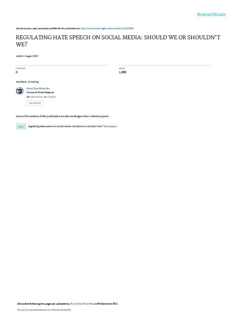 Hate Speech Social Media | PDF | Crime & Violence | Crime Thriller