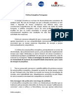 Política energética portuguesa: aposta nas renováveis e eficiência