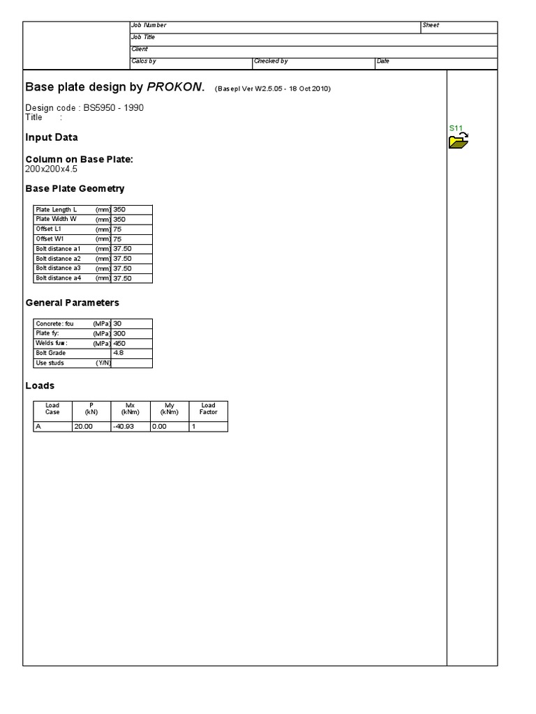 Steel Base Plate Design PDF Mechanical Engineering Civil Engineering