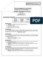 Probability & Statistics Assignment