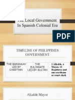 The Local Government in Spanish Colonial Era