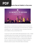 21 Billionaire Secret Habits To Success