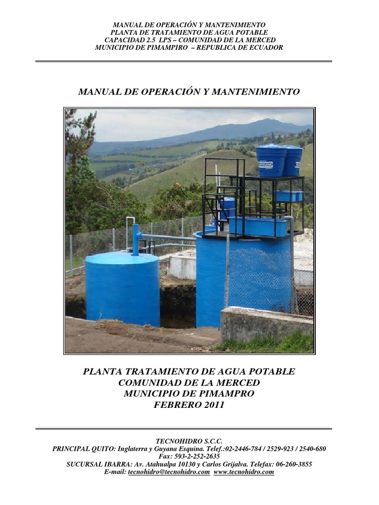 Manual de operación y mantenimiento de la planta de tratamiento de agua ...