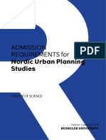Adgangskrav Kandidat Nordic Urban Planning Studies en