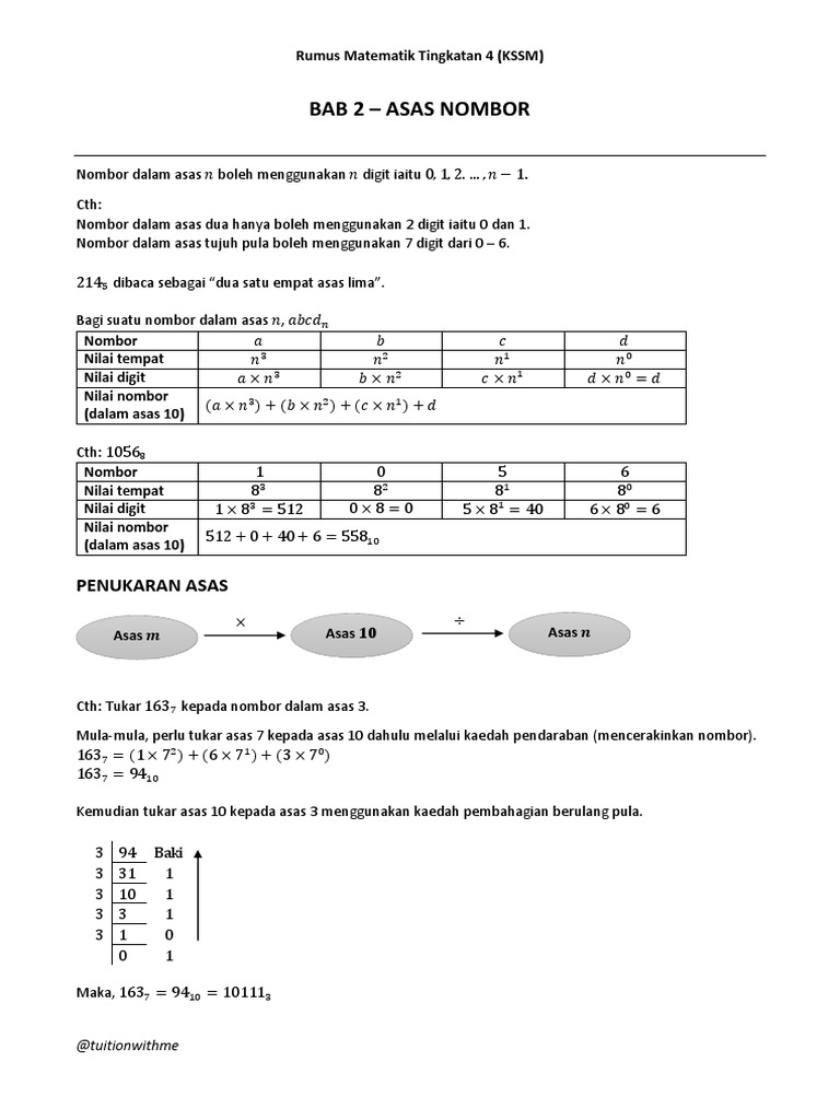 Matematik Tingkatan 4 Kssm Bab 2 Asas Nombor Pdf