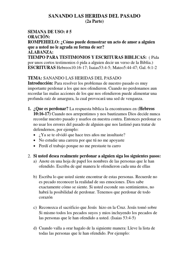 # 5 Sanando Las Heridas Del Pasado Ii | PDF | Oración | Biblia