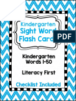 Kindergarten: Sight Word Flash Cards