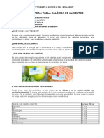 4 Secundaria Tabla Calorica de Alimentos.