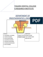 Chhatisgarh Dental College and Research Institute: Department of Prosthodontics, Crown and Bridges