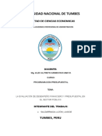 La Evaluación de Desempeño Financiero y Presupuestal en El Sector Público