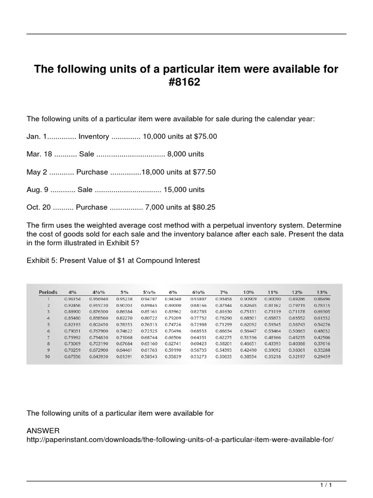 Cost of Goods Sold Calculation Guide | PDF