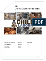 Project Title: Child Is Meant To Learn Not To Earn