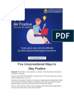 Five Unconventional Ways to Stay Positive