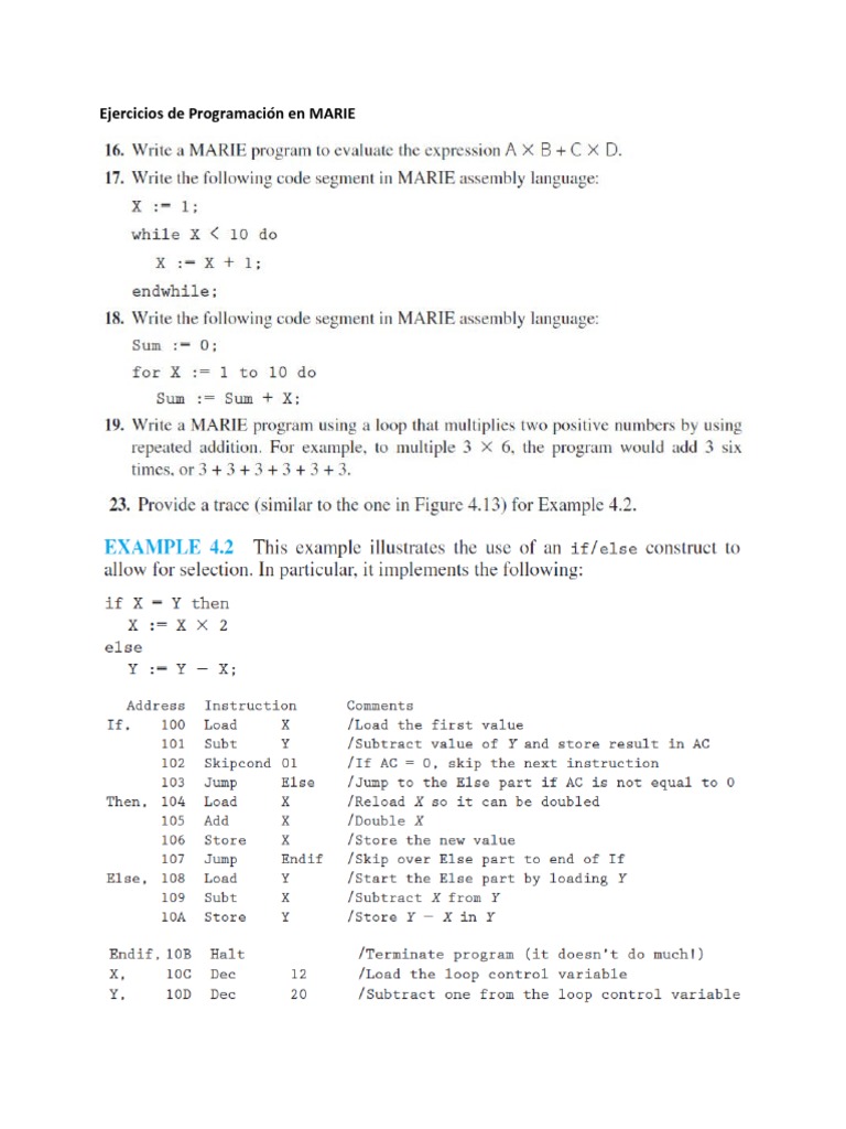 Programación Con MARIE | PDF