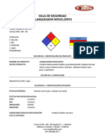 Blanqueador Hipoclorito Hoja de Seguridad PDF