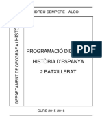 08 Programació 2 BAT Història D'espanya 2015 - 2016
