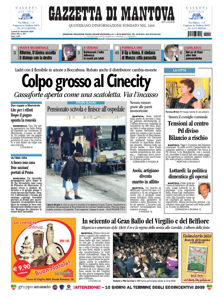 Pdfencryp Gazzetta Mantova 21 Dicembre 2009 PDF Immagine