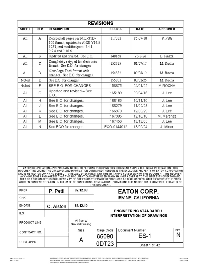 ES-1 Engineering Standard Overview | PDF | Specification (Technical ...