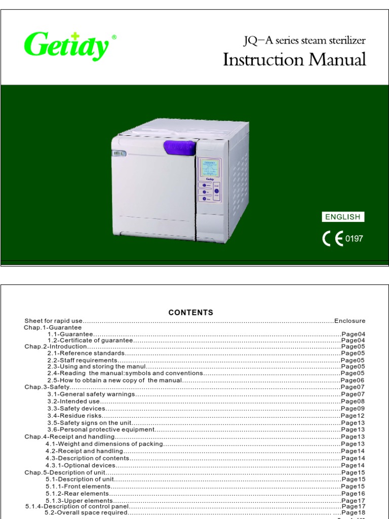 Autoclave Getidy PDF Thermostat Power Supply