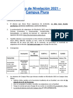 Período de Nivelación 2021 - Campus Piura: Inscripción, Pago y Cuotas