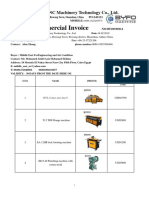 Commercial Invoice: Maanshan BYFO CNC Machinery Technology Co., LTD
