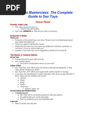 Ultimate Guide to Sex Toys | PDF | Dildo | Anal Sex