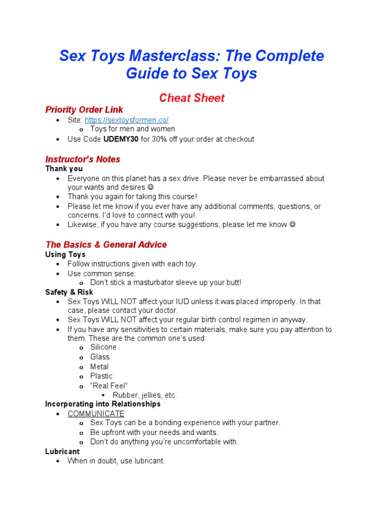 sex toy instruction Ultimate Guide to Sex Toys | PDF | Dildo
