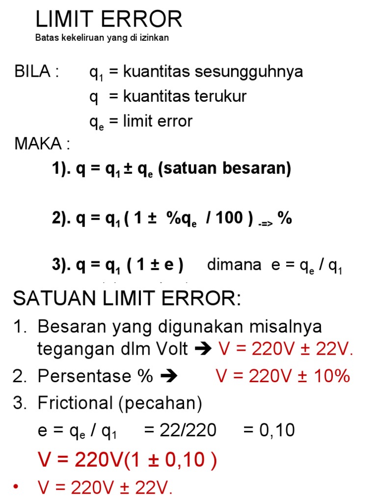 Perhitungan Limit Error Voltmeter | PDF