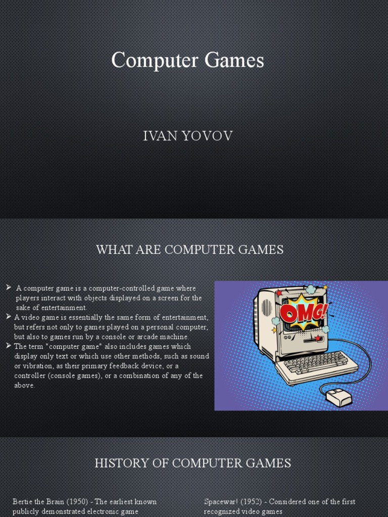 Computer Games PDF Video Games Game Design