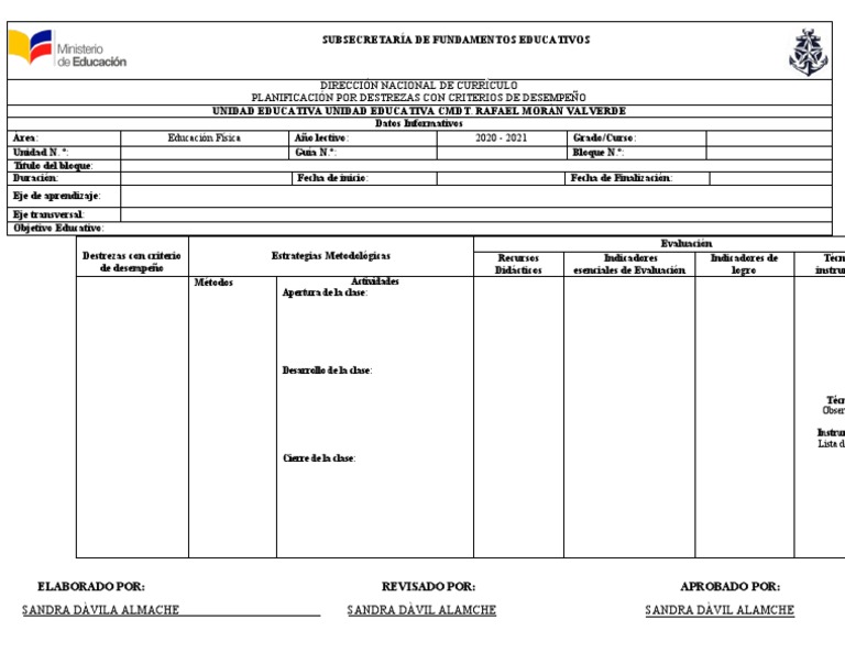 Formato Planificacion | PDF | Evaluación | Plan de estudios