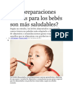 Las Preparaciones Caseras Para Los Bebés Son Más Saludables