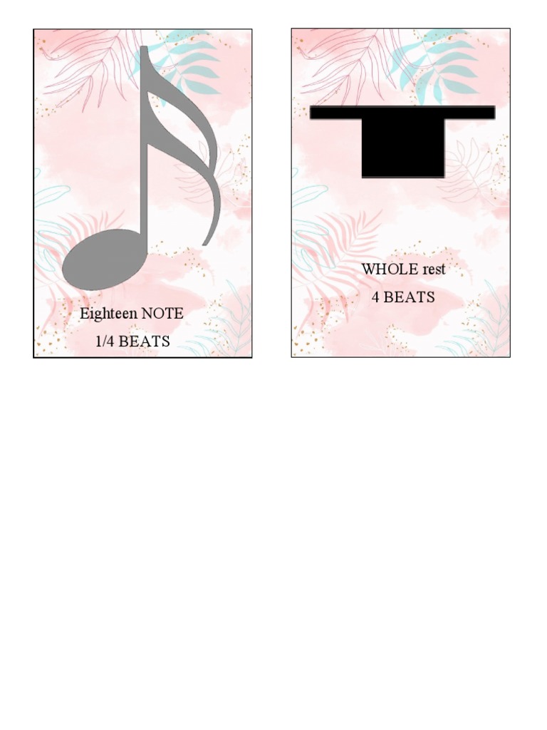 WHOLE Rest 4 Beats Eighteen NOTE 1/4 BEATS | PDF | Cooking, Food & Wine ...