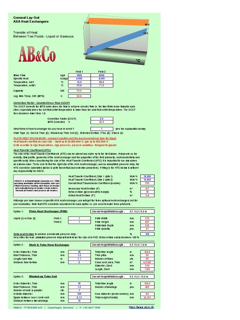 Heat Exchanger Sizing and Calculations | PDF | Heat Exchanger | Heat ...