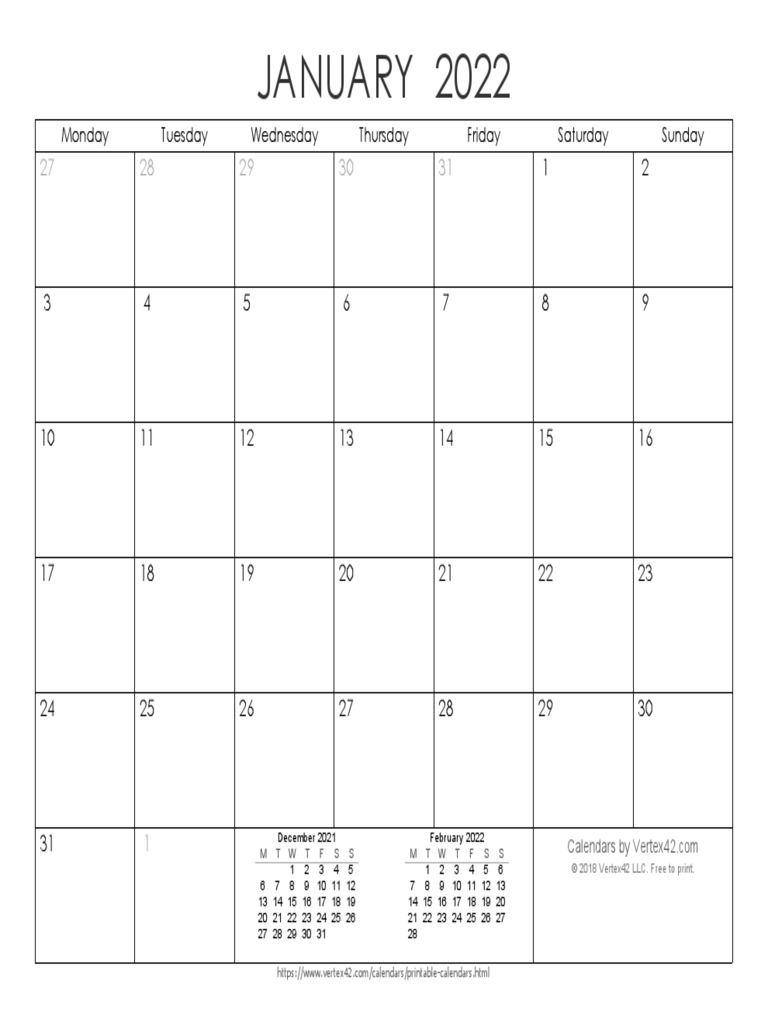 Blank 2022 Calendar Landscape Ink Saver Ms | Pdf | Sports | Leisure