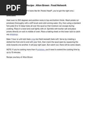The Baked Potato Recipe