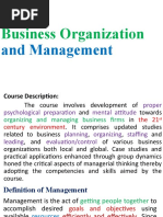 Business Organization: and Management