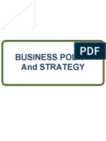 BUSINESS POLICY and STRATEGY