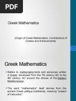 Greek Mathematics