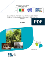 Senegal - Pzta Agropole Sud Resume de Levaluation Environnementalet Et Sociale Strategique