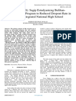 Project (SEB) Sagip Estudyanteng BulihanAn Intervention Program To Reduced Dropout Rate in Bulihan Integrated National High School