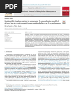 Sustainability Implementation in Restaurants A Comprehensive Model of Drivers, Barriers, and Competitiveness-Mediated Effects On Firm Performance